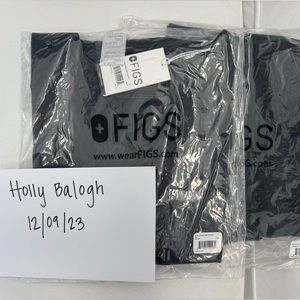 New FIGS charcoal set. Red string